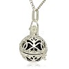 Silver Color Plated Brass Hollow Round Cage Pendants KK-J240-05S-2