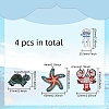 4 style Ocean Theme Cloth Sew on Patches PATC-FG0001-11-2