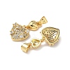 Brass Micro Pave Cubic Zirconia Pendants KK-Q068-66G-2