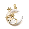 Brass with White Enamel Pendants KK-CBAA632-08G-1