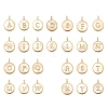 Rack Plating Brass Micro Pave Clear Cubic Zirconia Pendants with Shell KK-M309-41G-1