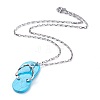 Natural & Synthetic Gemstone Pendant Necklaces NJEW-JN02158-M-2