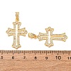 Brass Micro Pave Clear Cubic Zirconia Pendants CU-CBA1321-01G-3