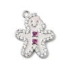 Christmas Brass Micro Pave Cubic Zirconia Pendants KK-L258-04P-D01-1