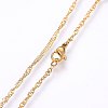 304 Stainless Steel Singapore Chain Necklaces X-MAK-L015-25A-1