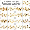 108Pcs 18Style Alloy European Beads MPDL-NB0001-11-4