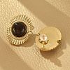 304 Stainless Steel Natural African Turquoise(Jasper) Stud Earrings LS-EJEW-G421-02G-02-1