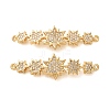 Brass Micro Pave Clear Cubic Zirconia Connector Charms CU-CBA4579-22G-1