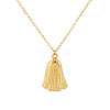 304 Stainless Steel Textured Bell Pendant Necklaces for Women WG564EF-01-3