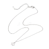 Clover Brass Pendant 304 Stainless Steel Cable Chain Necklaces for Women NJEW-JN05601-02-5
