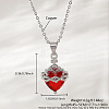 Brass Pave Red Resin Scared Heart Pendant Necklaces for Women FS-WG476F5-08-1