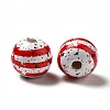 Independence Day Theme Printed Natural Wooden Beads WOOD-L020-B03-3
