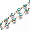 3.28 Feet 304 Stainless Steel Enamel Chains X-CHS-P006-02G-02-2