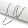 Non-Tarnish 201 Stainless Steel Curb Chain Necklaces for Women and Men NJEW-F322-07P-2