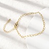 Brass Paperclip Chain Bracelets for Women BJEW-F531-02G-3