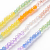 Transparent 7 Colors Electroplate Glass Beads Strands X-EGLA-T020-09-2