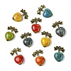 24Pcs 6 Colors Handmade Porcelain Pendants PALLOY-CJ00162-8