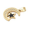 Ion Plating(IP) 304 Stainless Steel Enamel Rhinestone Pendants STAS-Q325-04C-G-2