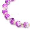Adjustable Drawbench & Baking Paint Glass Round Braided Bead Bracelets for Women Men BJEW-JB13587-5