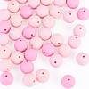 45Pcs 3 Colors Round Silicone Focal Beads SIL-TAD0001-01E-3