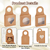 30Pcs 3 Styles Square Kraft Paper Festival Gift Storage Boxes with PVC Window and Hole Handle CON-PH0003-05C-4
