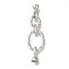 Brass Micro Pave Clear Cubic Zirconia Fold Over Clasps KK-H480-26P-1
