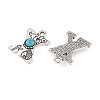 Synthetic Turquoise & Alloy Pendants PALLOY-H146-01AS-X-2