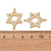 Brass Micro Pave Clear Cubic Zirconia Connector Charms CU-CBA4579-20G-2
