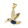 Brass Micro Pave Cubic Zirconia Pendants KK-S526-16G-2