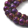 Electroplated Natural Lava Rock Beads Strands G-A251-B01-01G-3