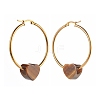 Heart Natural Tiger Eye Beads Earrings for Girl Women EJEW-JE04638-04-4