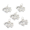 Brass Clear Cubic Zirconia Charms ZIRC-B010-22-2