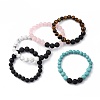 Natural & Synthetic Gemstone Beaded Stretch Bracelets BJEW-JB05414-1
