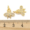 Brass Micro Pave Clear Cubic Zirconia Charms KK-Z044-15A-3