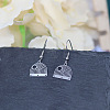 304 Stainless Steel Fan Dangle Earrings for Women WG7EBCE-02-1