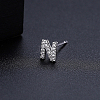 Platinum Brass Micro Pave Cubic Zirconia Stud Earrings XI6969-14-1