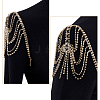 2Pcs Brass Rhinestone Sexy Shoulder Bra Body Chain AJEW-WR0002-64-4