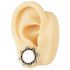 Hollow Out Flower Brass Alloy Ear Tunnels FS-WG7C815-08-2