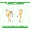 12Pcs 2 Colors Sterling Silver Tube Bails STER-PH0002-32-2