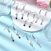 Star with Moon Natural Mixed Stone Dangle Earrings EJEW-JE06756-1
