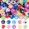 100Pcs 10 Colors Opaque Acrylic Beads SACR-SP0001-15-1