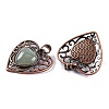 Natural Green Aventurine Peach Love Heart Pendants G-G158-01-15-2