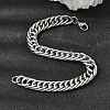 201 Stainless Steel Cuban Link Chains Bracelets for Women Men STAS-T077-21P-01-3