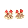 Christmas Brass Enamel Beads KK-I474-G21-1