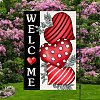Valentine's Day Theme Linen Garden Flags AJEW-H146-03D-1