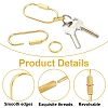 6Pcs 2 Styles Brass Locking Carabiner KK-YW0004-75-2