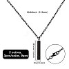 201 Stainless Steel/Brass Coated Iron Rectangle Pendant Necklace NJEW-CO0001-01-2