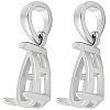 2Pcs Rhodium Plated Sterling Silver Pendant Cabochon Settings STER-BBC0008-82-7