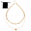 Brass Double Layer Necklaces NJEW-TAC0020-1