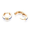 Brass Huggie Hoop Earrings EJEW-S209-07B-4